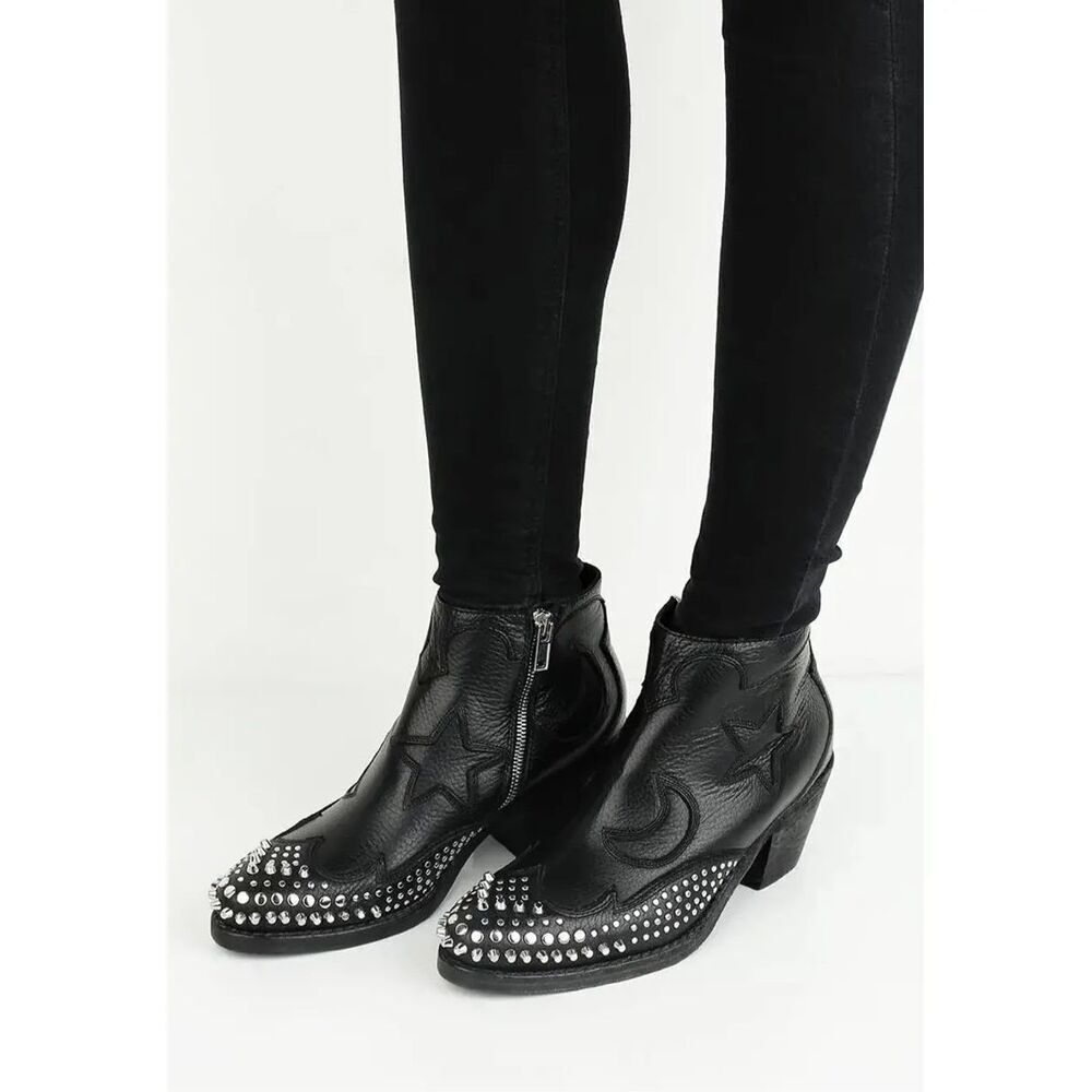 ALEXANDER MCQUEEN Star and moon studded booties size 37 - Picture 2 of 14